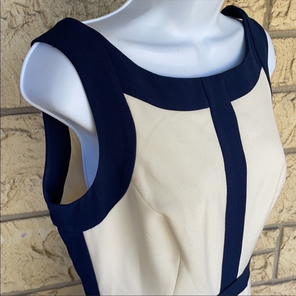 Ellen Tracy Dress Navy Blue & Ivory Size 6 Casual career Formal - Picture 8 of 12